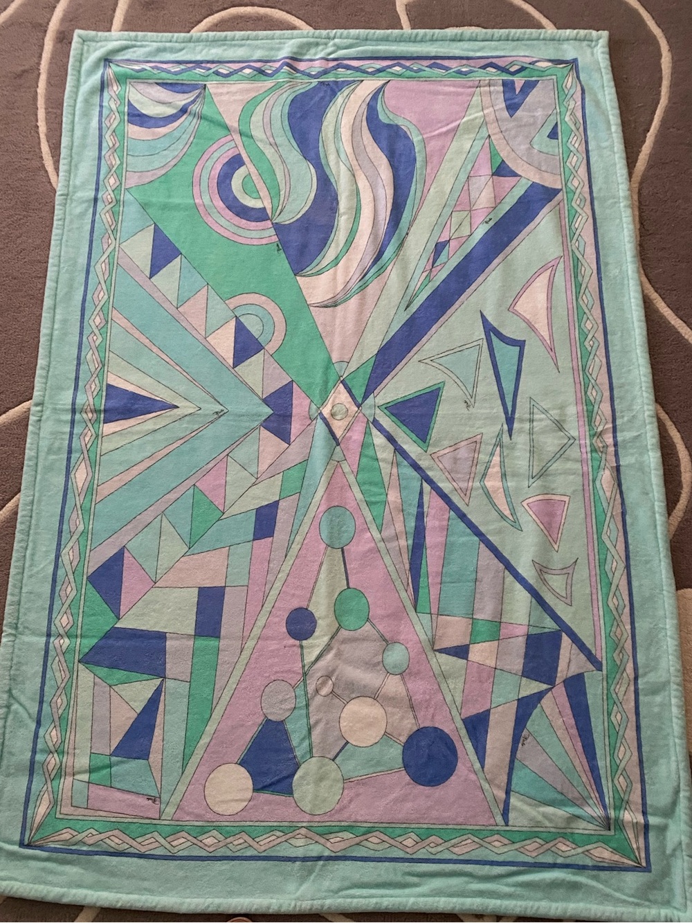 EMILIO PUCCI TERRI BATH TOWEL, 55x38“ VINTAGE, NEW, MADE IN ITALY, 100% COTTON